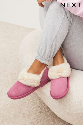 Pink Suede Shoot Slippers (D82275) | £32