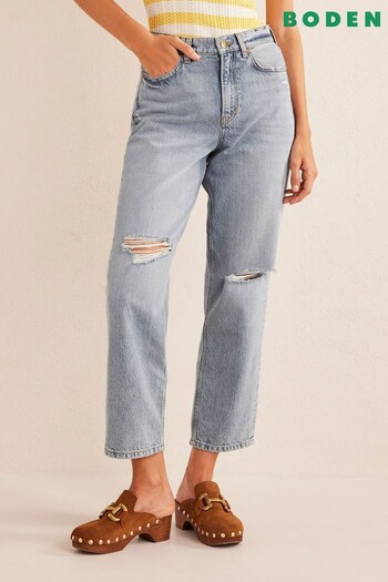 Boden Blue Mid Rise Loose Jeans (D82307) | £85