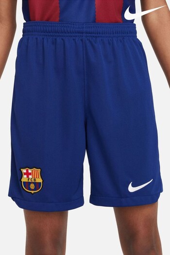 Nike Blue Jr. FC Barcelona 23/24 jordan Football Shorts (D82338) | £33