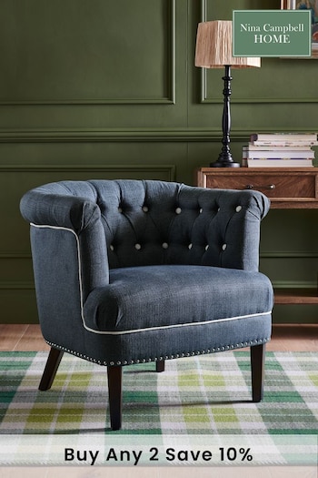 Nina Campbell Clabon Indigo Milbourne Chair (D82359) | £425