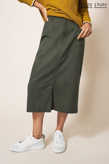White Stuff Green Penny Midi Skirt (D82376) | £59