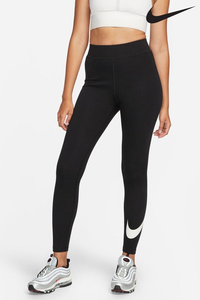 Nike black oversized store leopard swoosh leggings