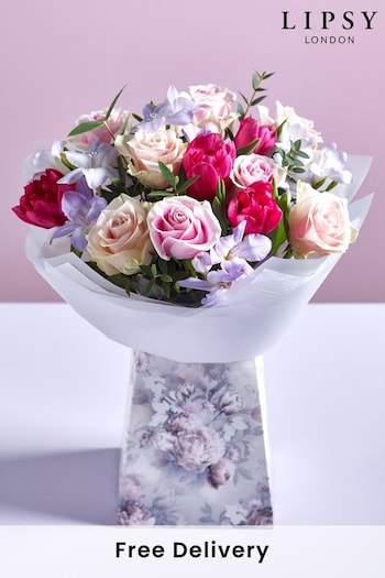 Lipsy Pink Fresh Flower Bouquet in Gift Bag (D82439) | £42