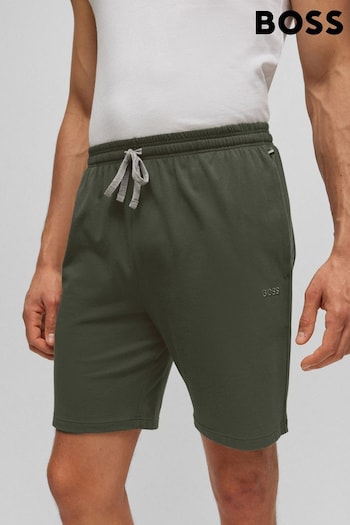 BOSS Dark Green Embroidered Logo Stretch Jogger Shorts Wild (D82460) | £39
