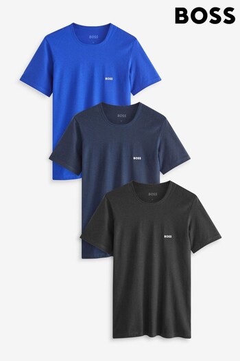 BOSS Blue/Black T-Shirts 3 Pack (D82482) | £45