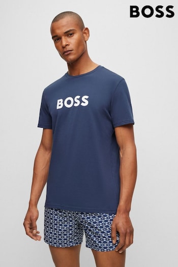BOSS Dark Blue Large Chest Logo T-Shirt (D82495) | £49