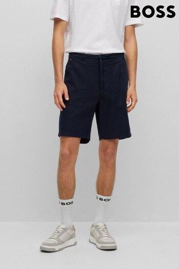 BOSS Blue Utility Pocket Linen Blend Shorts (D82531) | £99