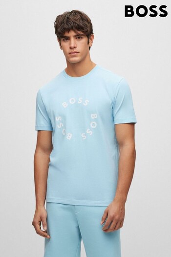 BOSS Light Blue Circle Logo Stretch Cotton T-Shirt (D82593) | £59
