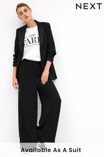 Black Tailored Crepe Super Wide Trousers (D82643) | £42