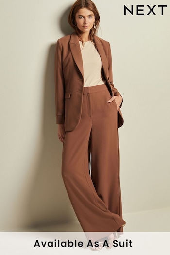 Copper Brown Tailored Crepe Super Wide Trousers (D82655) | £42