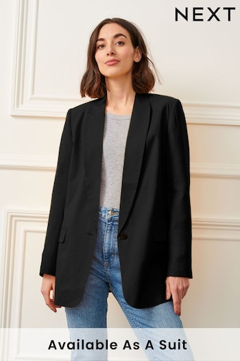 Black Relaxed Fit Single Breasted Blazer (D82658) | £48