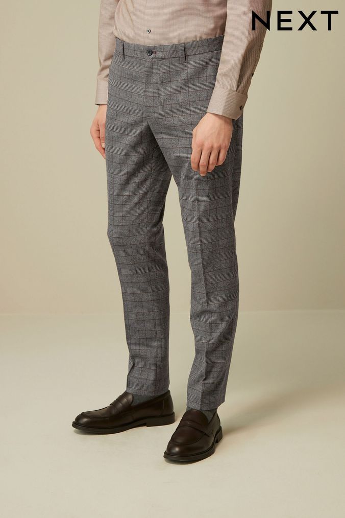 Downing Pants - slim - Grey Blk Big Check – Paisley & Gray