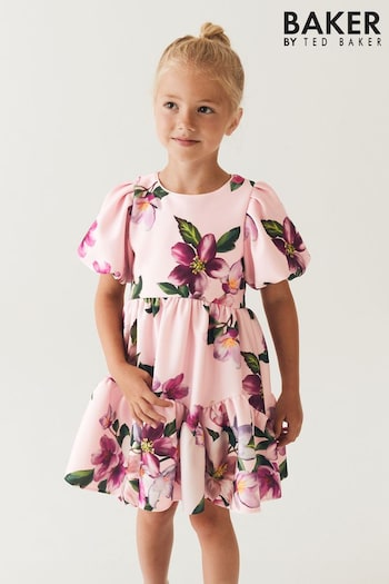 Baker by Ted Baker Pink Floral Scuba Dress (D83009) | £41 - £46