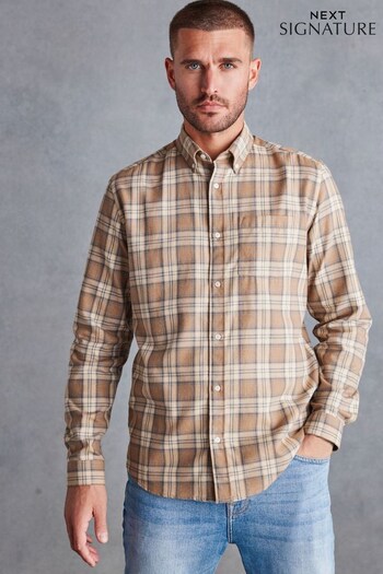 Neutral Signature Brushed Flannel Check Shirt (D83057) | £39