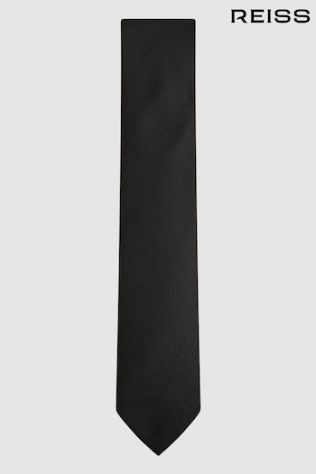 Reiss Black Ceremony Textured Silk Tie (D83077) | £48