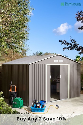 Rowlinson Garden Products Grey Metal Shed 10x8 (D83106) | £550