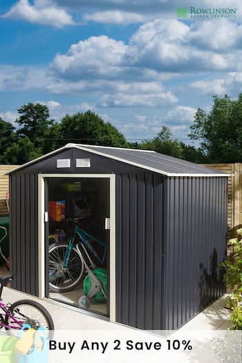 Rowlinson Garden Products Grey Metal Shed 8 x 6ft 10x8 (D83123) | £440
