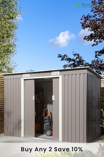 Rowlinson Garden Products Light Grey Metal Shed 8x4 (D83124) | £385
