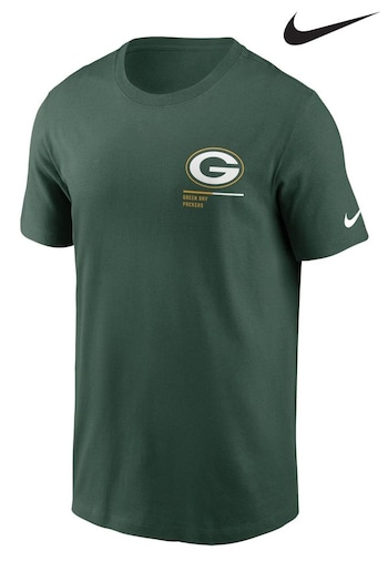 Nike Green NFL Fanatics Green Bay Packers Essential Team Incline T-Shirt (D83139) | £28