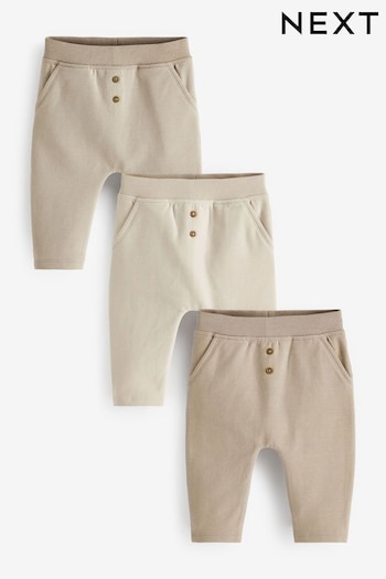 Chocolate Brown/slip Joggers 3 Pack (0mths-2yrs) (D83187) | £14 - £16