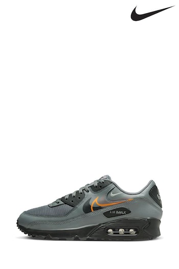 Nike the Black/Orange Air Max 90 Trainers (D83198) | £155