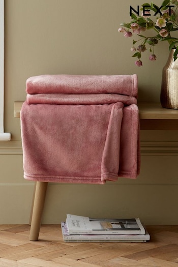Blush Pink Teddy Plush Fleece Throw (D83212) | £12 - £32