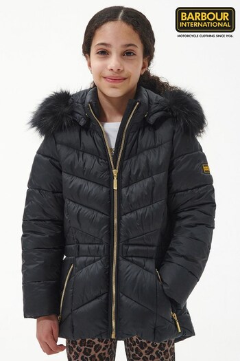 Barbour® International Girls Island Hooded Quilted Jacket (D83216) | £109 - £129