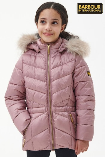 Barbour® International Girls Island Hooded Quilted Jacket (D83217) | £109 - £129