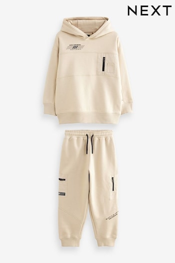 Stone Natural Set Utility Upspec Hoodie bardeurs and Jogger Set (3-16yrs) (D83292) | £32 - £40