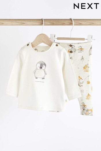 White Penguin Baby First Christmas T-Shirt and Leggings 2 Piece Set (0-18mths) (D83316) | £13 - £15