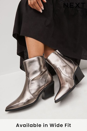 Pewter Forever Comfort® Cowboy/Western Ankle Boots (D83333) | £40
