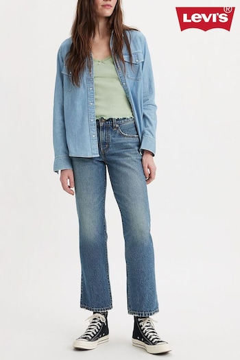 Levi's® Mid Blue Middy Straight Ankle Jeans (D83342) | £100