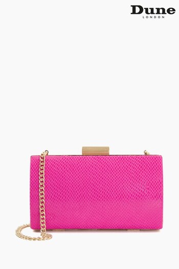 Dune London Pink Brighten Diamante Clasp Box Clutch Bag (D83370) | £70
