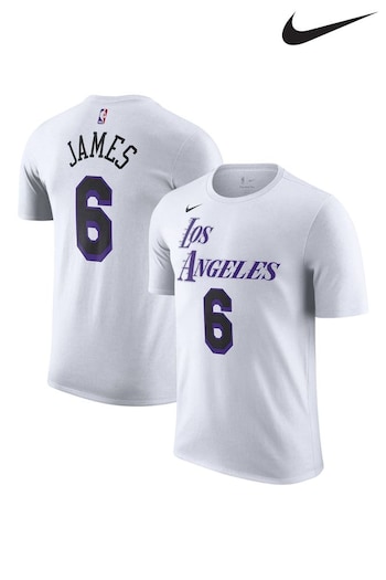 Nike White Fanatics Los Angeles Lakers Nike City Edtion Name & Number T-Shirt (D83549) | £28