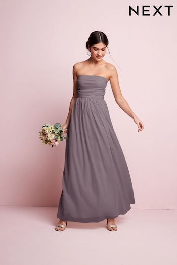 Mauve Purple Mesh Multiway Bridesmaid Wedding Maxi Dress (D83564) | £69