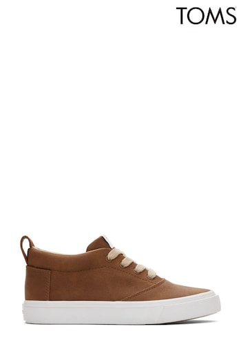 TOMS Kids Fenix Microsuede Brown Lace up Trainers (D83588) | £45