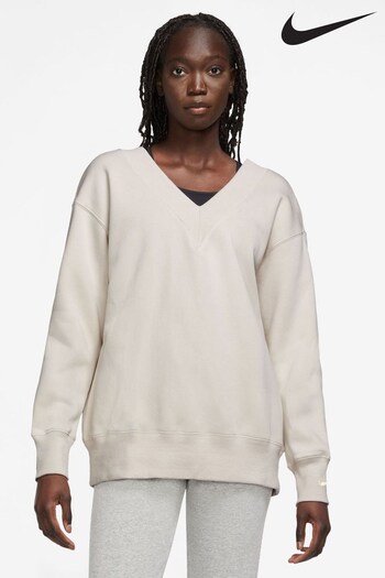Nike Ivory/Black V-Neck Fleece Sweatshirt (D83610) | £55