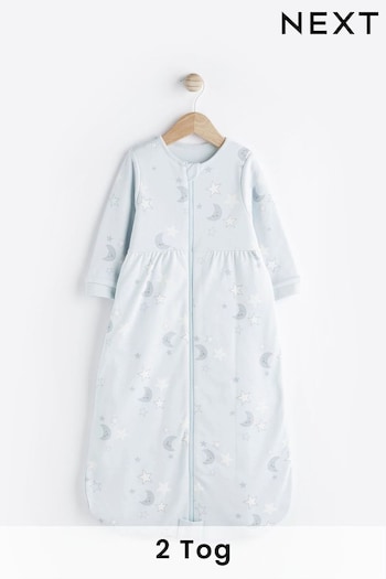 Blue Moon & Stars Baby 100% Cotton Long Sleeve 2 Tog Sleep Bag (D83612) | £30 - £34