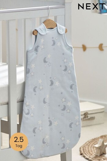 Blue Moon & Stars Baby 100% Cotton 2.5 Tog Sleep Bag (D83613) | £26 - £30