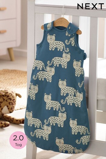 Blue Leopard Baby 100% Cotton 2 Tog Sleep Bag (D83616) | £26 - £30