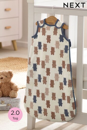 Natural Teddy Bear Baby 100% Cotton 2 Tog Sleep Bag (D83618) | £26 - £30