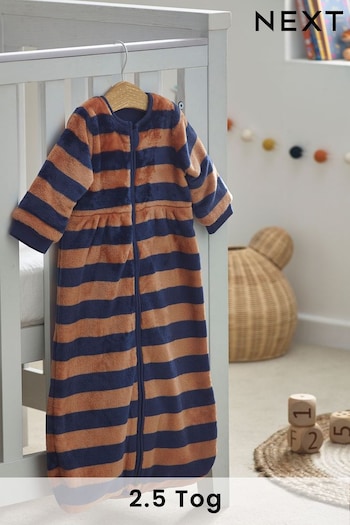 Navy Blue Stripe Baby Supersoft Fleece 2.5 Tog Sleep Bag (D83620) | £30 - £34