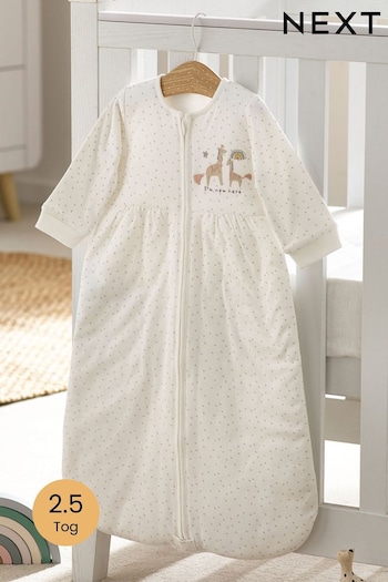 White I'm New Here Baby 100% Cotton Long Sleeve 2.5 Tog Sleep Bag (D83803) | £30 - £34