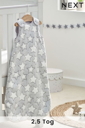 Grey Stars Baby Supersoft Fleece 2.5 Tog Sleep Bag (D83808) | £28 - £32
