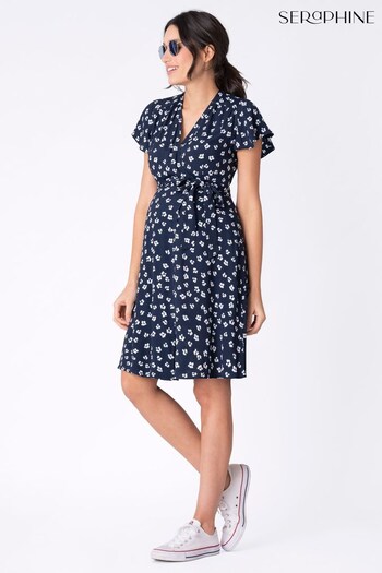 Seraphine Blue Wrap Summer Dress (D83833) | £69