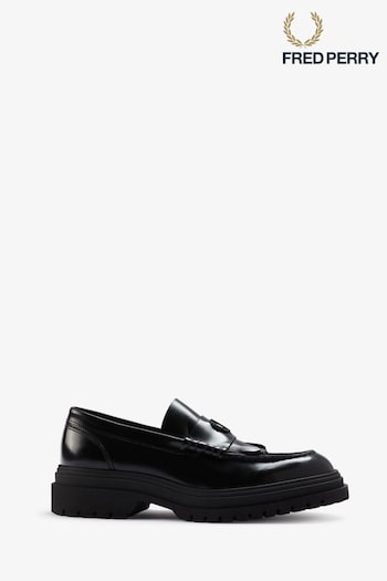 Fred Perry Black Loafer Shoes (D83848) | £175