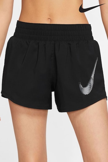 Nike Black Dri-FIT One Swoosh Mid Rise Running Shorts (D83867) | £38