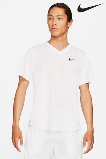 Nike White Dri-FIT Court Victory Tennis T-Shirt (D83893) | £38