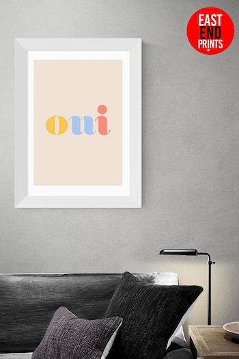 East End Prints White Oui by Oh Fine! Art Framed Print (D83915) | £45 - £120