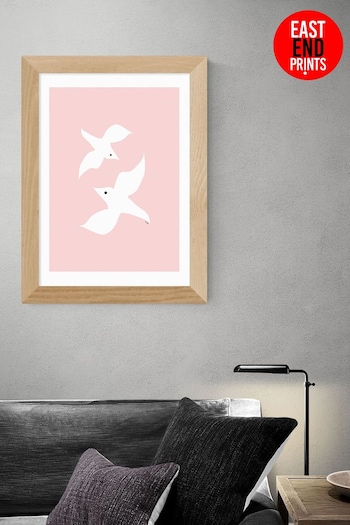 East End Prints Love Birds In Pink by Linda Gobeta Framed Print (D83933) | £45 - £120